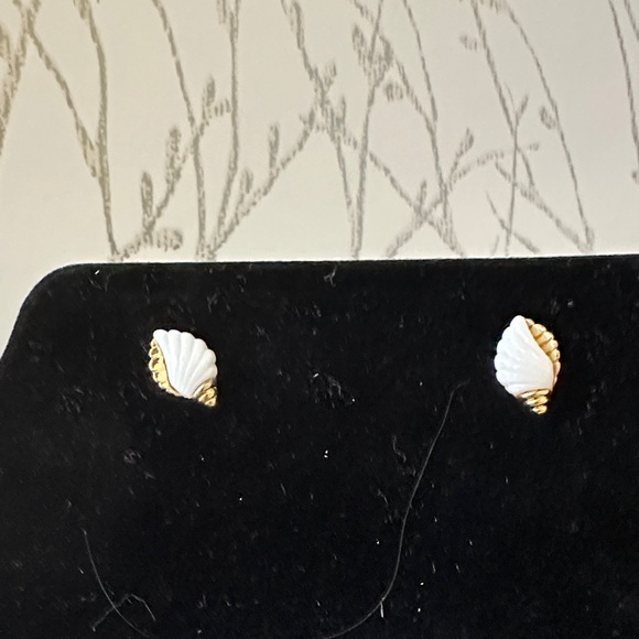 Avon Jewelry - Avon Gold and White Shell Earrings